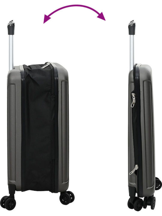 vidaXL Valiză De Călătorie Cabină Tough Gri Închis Cu 4 Roți Înălțime 55.5cm