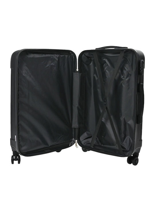 vidaXL Hard Black Suitcases With 4 Wheels Set 3pcs
