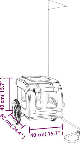 vidaXL Dog Carrying Yellow Bicycle Trailer for 30kg Pets
