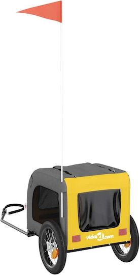 vidaXL Dog Carrying Yellow Bicycle Trailer for 30kg Pets