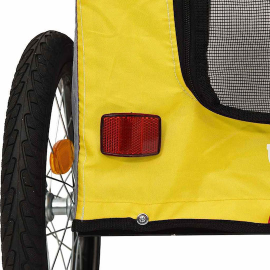 vidaXL Dog Carrying Yellow Bicycle Trailer for 30kg Pets