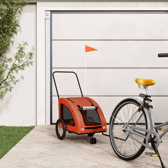 vidaXL Remorcă bicicletă pentru transport câine până la 45kg Portocaliu