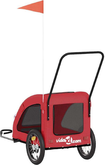 vidaXL Dog Carrying Red Bicycle Trailer for 45kg Pets