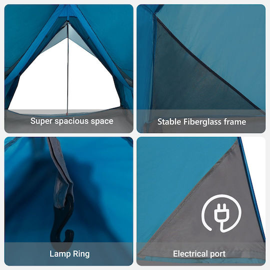 vidaXL Summer Camping Tent Blue 220x220x184cm