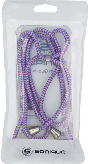 Sonique Armor Clear Silicone Case with Cord for Xiaomi Poco F7 Pro 5G Poco F7 Ultra 5G Rainbow Lilac