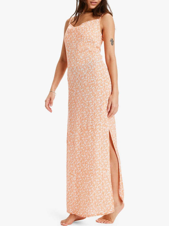 Summer Maxi Dress with Ruffles Orange