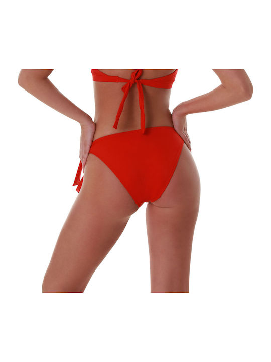 Bikini Slip με Κορδονάκια Κόκκινο