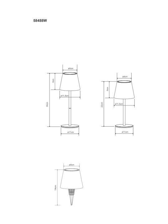 Globo Lighting Table Lamp with White Shade and Base