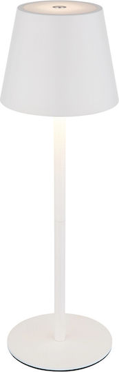 Globo Lighting Metallisches Tischlampen LED mit Weißem Hut und Basis