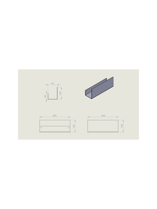 Verdi Single Wall-Mounted Bathroom Shelf Unit ​27x120cm Inox White