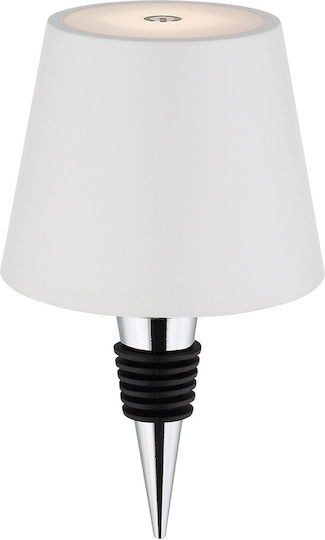 Globo Lighting Metallisches Tischlampen LED mit Weißem Hut und Basis