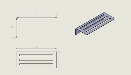 Verdi Single Wall-Mounted Bathroom Shelf Unit 15x120cm Inox White Verdi Single Wall-Mounted Bathroom Shelf Unit 15x120cm Inox White