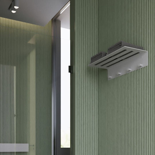 Verdi Rack de Baie Simplă De Perete cu șuruburi ​15x120cm Inox Albă