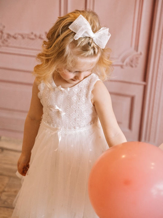 Bambolino Vintage Soul White Baptism Dress Made of Tulle