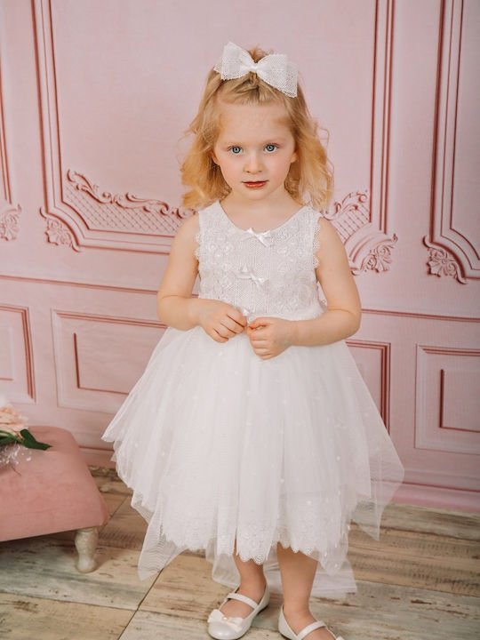Bambolino Vintage Soul White Baptism Dress Made of Tulle