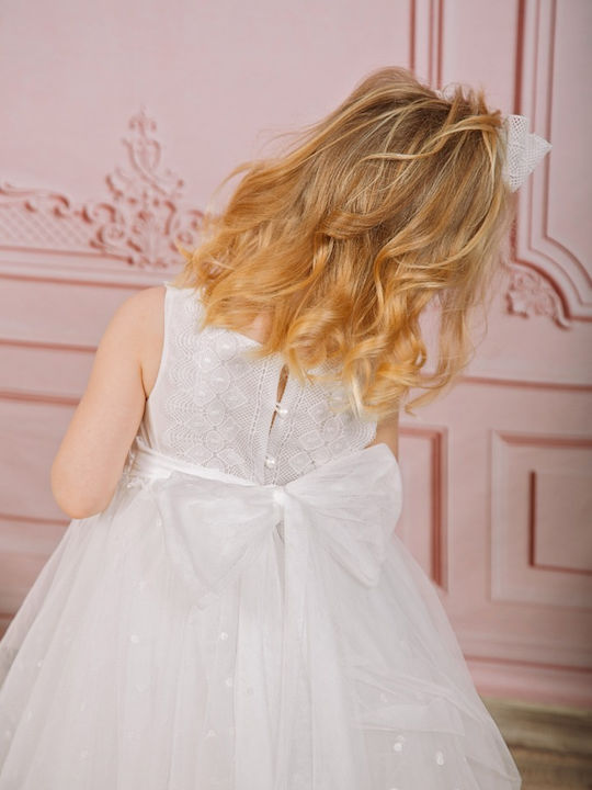 Bambolino Vintage Soul White Baptism Dress Made of Tulle