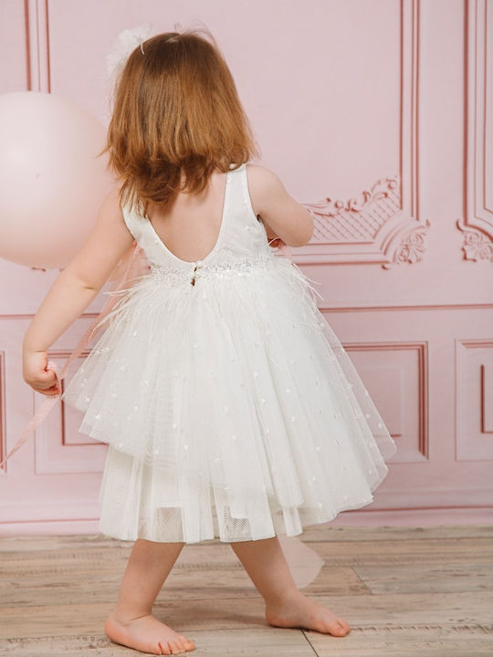 Bambolino Vintage Soul White Baptism Dress Made of Tulle