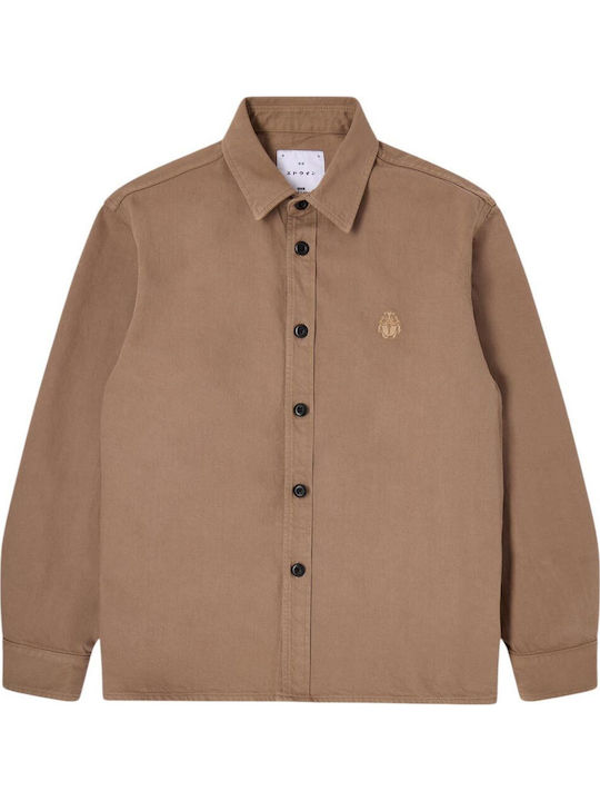 Sebastian Long-sleeved Cotton Shirt Brown