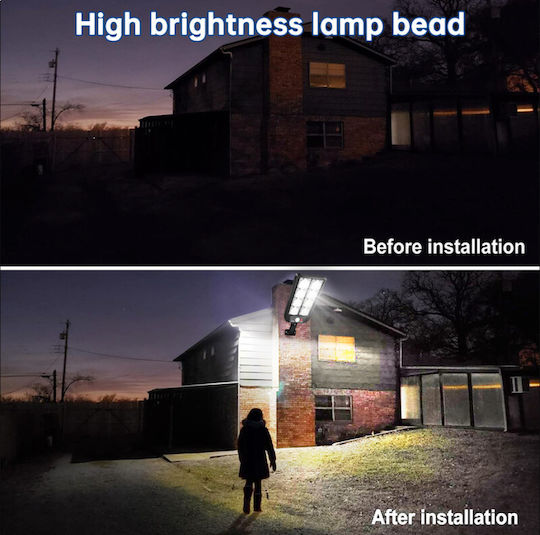 Foyu Wall Mounted Solar Light Traffic light 400W Natural White with Motion Sensor, Photocell and Remote Control IP65
