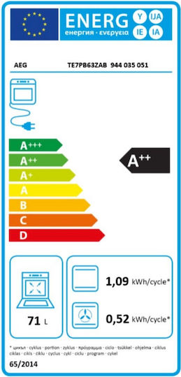 AEG 7000 Mealassist Cuptor Deasupra Blatului 71lt L59.5cm.