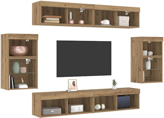 Living Room TV Unit with Lighting Artisan Oak L40xW28.5xH40cm