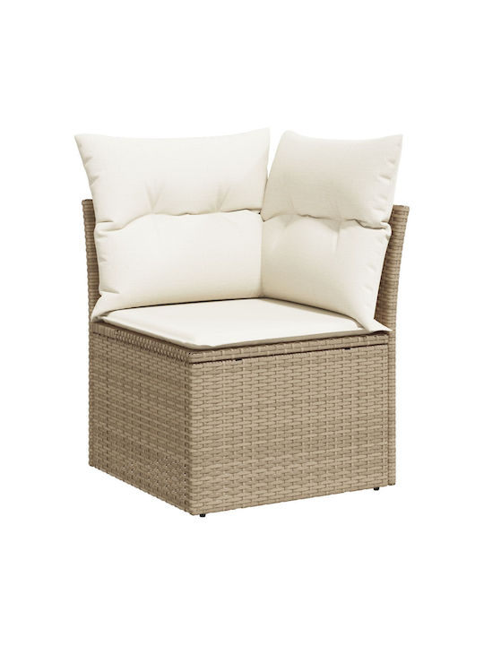 Corner Sofa Outdoor Rattan with Pillows 55x62x69cm