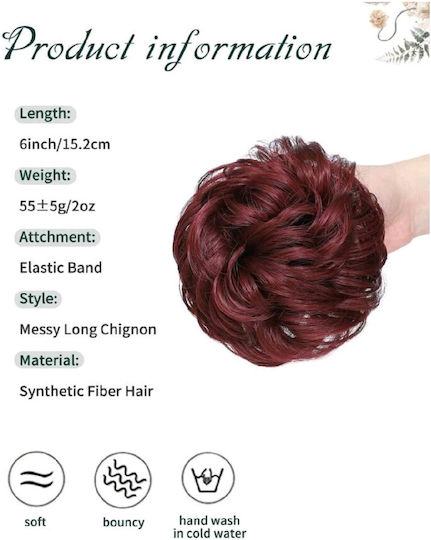 Extension in Dark Red Color Synthetic Hair