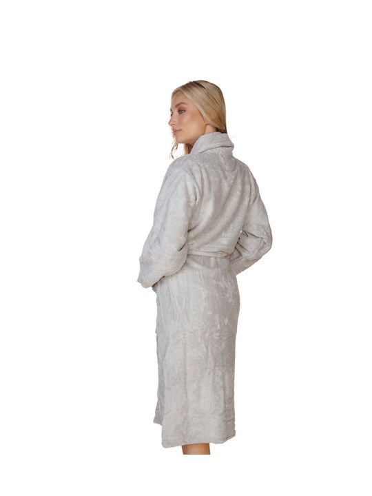 Comfort Halat de baie cu Guler Gri