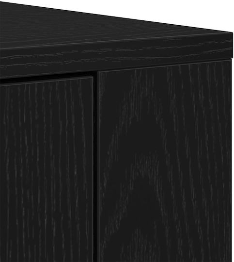 Стояща На Пода Офисна Гардеробна Черен Дъб 80x33x150см
