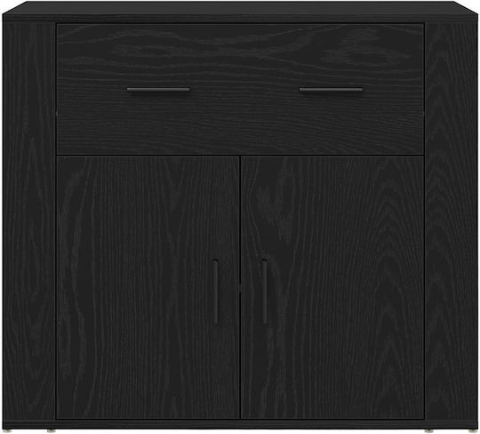 Dulap De Depozitare Pentru Birou Din Lemn De Fag Negru 80x33x150cm