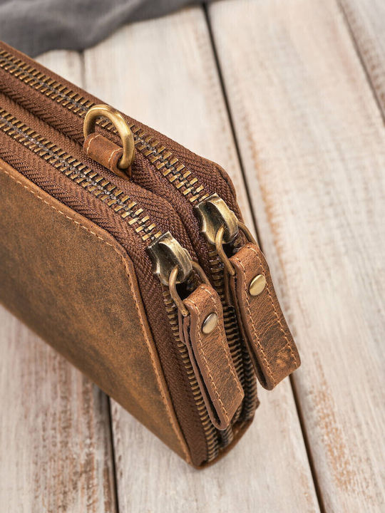 Large Leather Women's Wallet Classic Brown