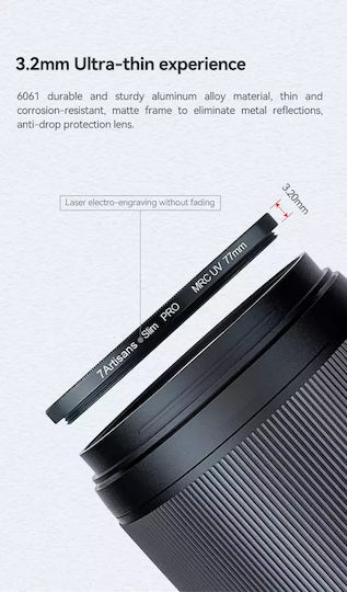 7artisans UV-Filter PRO Durchmesser 58mm mit MRC-Beschichtung (Kratzfest) für Fotografiefilter