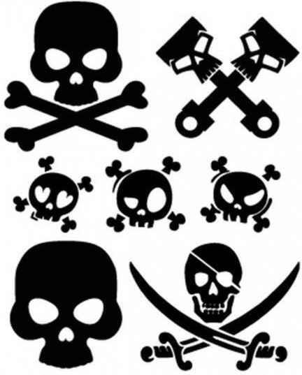Simoni Racing Αυτοκόλλητα Αυτοκινήτου Prespaced 7 Skulls 12 x 10cm 7τμχ