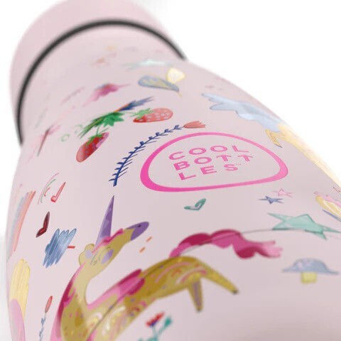 Cool Bottles Kids Water Bottle Thermos Unicorn Stainless Steel with Straw Funny Unicorns 350ml