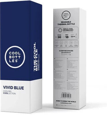 Cool Bottles Kids Water Bottle Thermos Stainless Steel Vivid Blue 500ml
