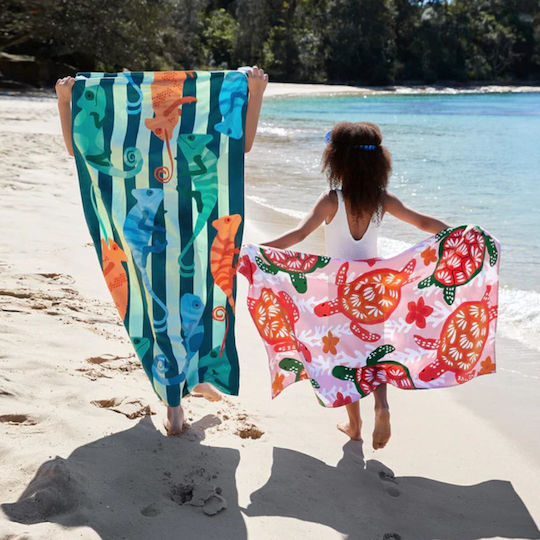 Dock & Bay Kids' Beach Towel Turtley Tropical Microfiber 130x70 cm