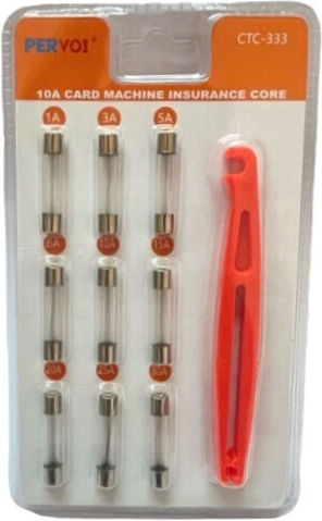 Fony CTC-333 Set Auto-Sicherungen Glas-Rundsicherungen 9Stück