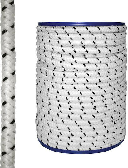 Lalizas Cabo Gestrickt Seil 6mm 50m Polyester Weiß mit Blauem Sash Weiß