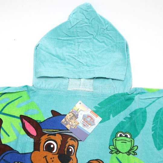 Paw Patrol Kids' Cotton Beach Poncho 55x110cm Ye18269 Mint