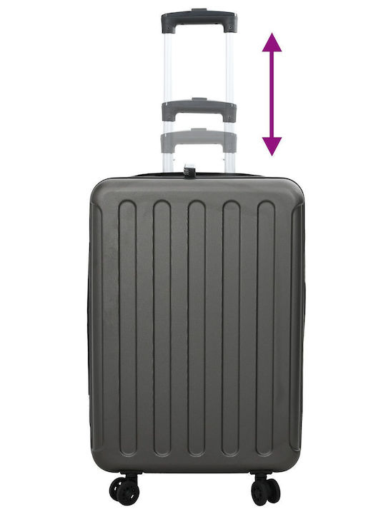 vidaXL Valiză de Călătorie Medie Scură Gri Închis cu 4 Roți Înălțime 66cm