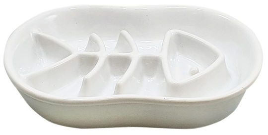Nobby Ceramică Bol Mâncare Hrănire lentă pentru Câine & Pisică 500ml în Culoare Alb