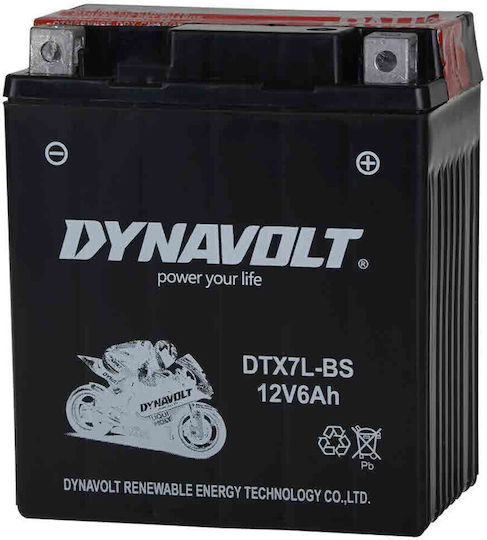 Dynavolt Motorradbatterie YTX7L-BS mit Kapazität 6Ah