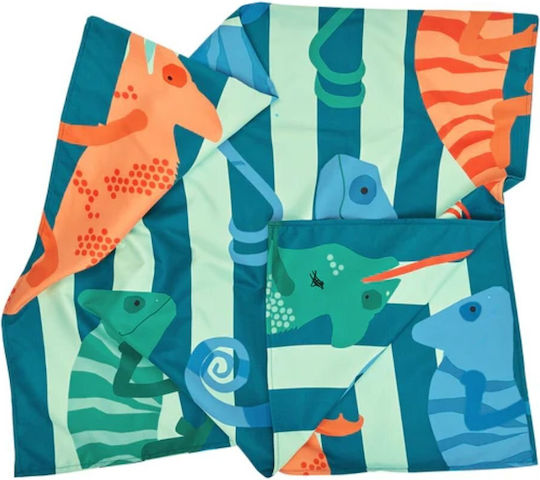 Dock & Bay Kids' Beach Towel Karma Chameleon Microfiber 130x70cm 5061011623874