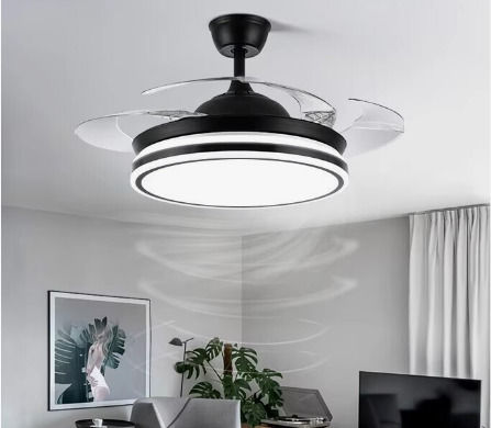 Rixme Ceiling Fan with Light and Remote Control Black