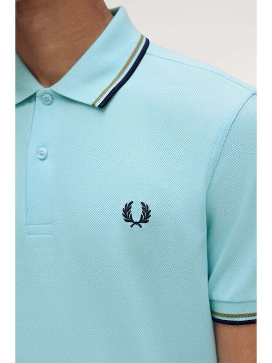Polo Herrenbluse Kurzarm Hellblaue
