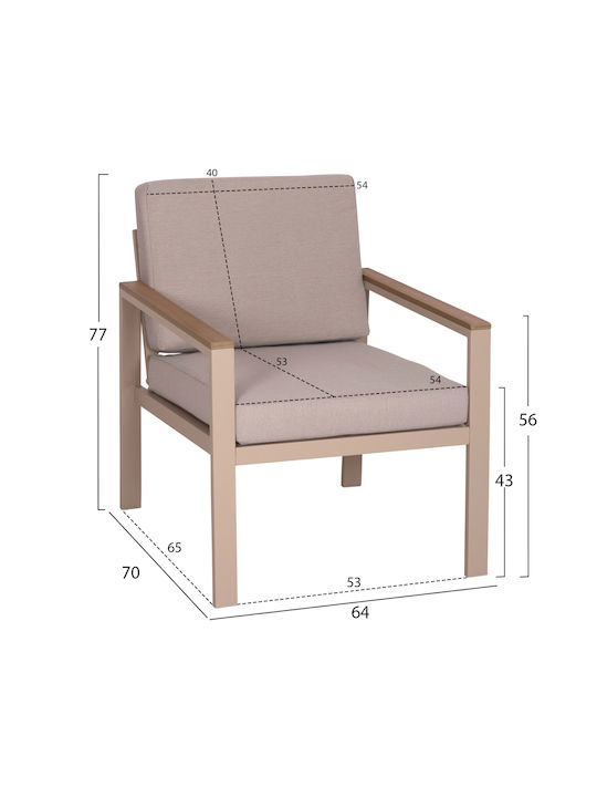 Garten- und Outdoor-Möbelsets Safin 4 Stück Braune mit Kissen