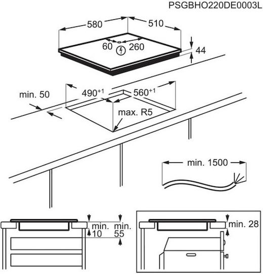 AEG 6000 Bridge Induction Cooktop Autonomous 58x51εκ.