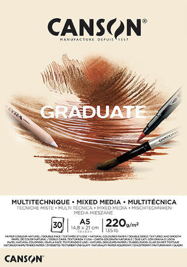 Canson Skizzenblock Skizzenbuch Graduate Mix Media A5 / 14.8X21Cm