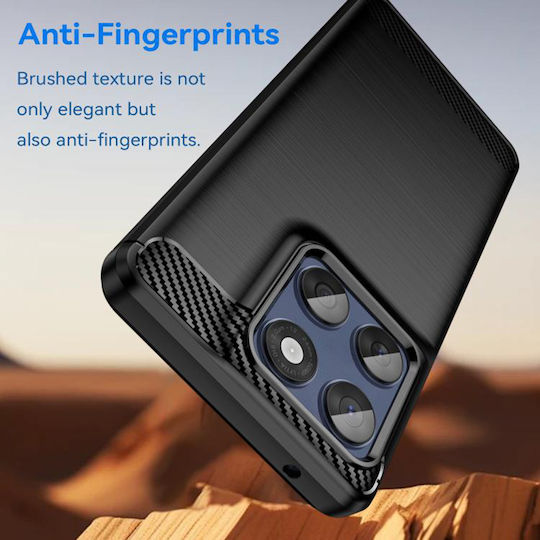 Techsuit Carbon Back Cover Silicone Black (Motorola Edge 60 Fusion)