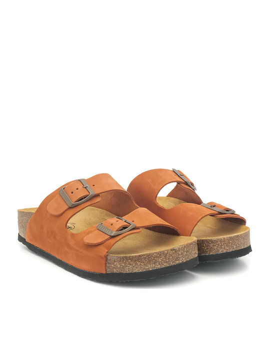 Leather Women's Flat Sandals Light Red